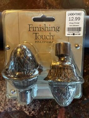 Finishing Touch Pina Finials - Antique Brown Decorative Pair
